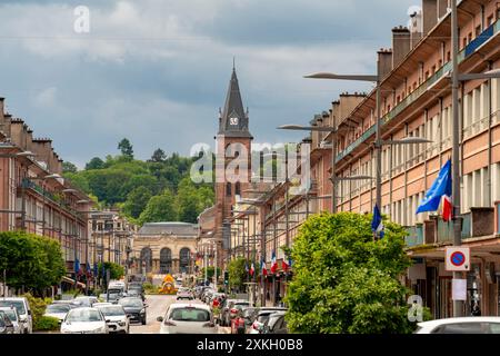 Eindruck von Saint-die-des-Vosges, einer Gemeinde im Departement Vogesen, Grand Est, Nordostfrankreich Stockfoto