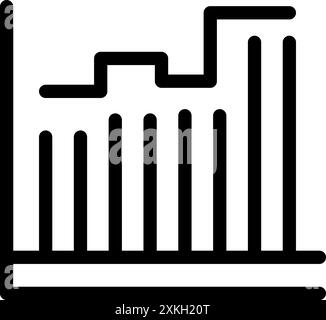 Einfaches Liniendiagramm, das Wachstum mit zunehmenden vertikalen Balken anzeigt Stock Vektor