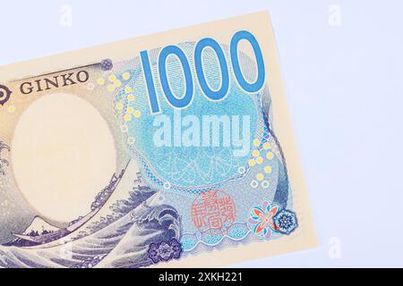 Die Nippon Ginko Bank wird in der Rückansicht des Jahres 2024 neue Banknoten im Wert von 1000 Yen ausgeben Stockfoto