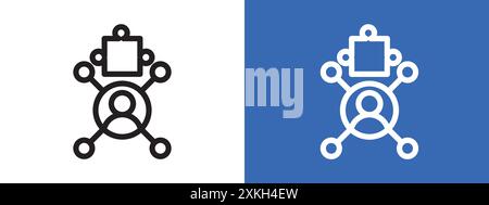 Symbol Komplexität Logo Vektorumrandung in Schwarz-weiß Stock Vektor