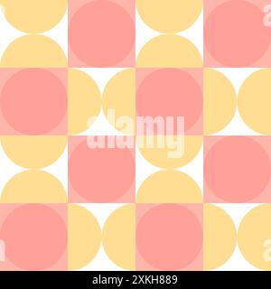 Abstraktes geometrisches Muster. Rosa und Gelb. Kreisförmige Formen. Vektorabbildung. Stock Vektor