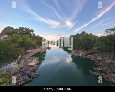 Landschaft von yangshuo guilin china Stockfoto