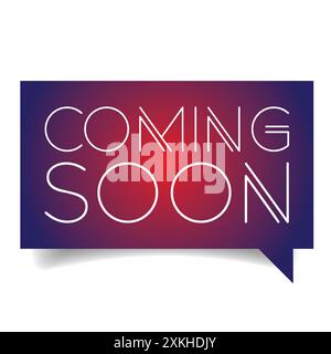 In Kürze erscheint die Sprechblase blau Stock Vektor In Kürze erscheint die Sprechblase blau Stock Vektor