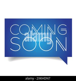 In Kürze erscheint die Sprechblase blau Stock Vektor In Kürze erscheint die Sprechblase blau Stock Vektor