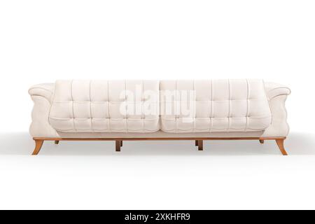 Elegantes und weiches Sofa mit Holzrahmen Stockfoto