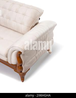 Elegantes und weiches Sofa mit Holzrahmen Stockfoto