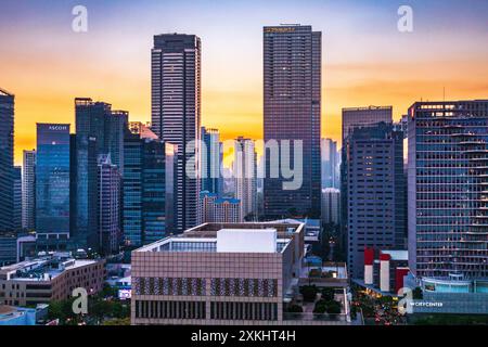 Bonifacio Global City, BGC, Cityscape at Sunset, Manila, Philippinen Stockfoto