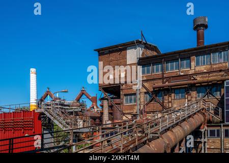 Blick auf das Völklinger Eisenwerk bei Saarbrücken Stockfoto