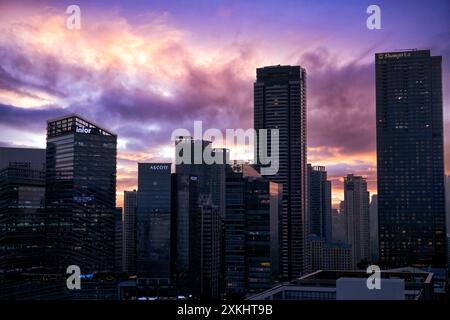 Bonifacio Global City, BGC, Cityscape at Sunset, Manila, Philippinen Stockfoto