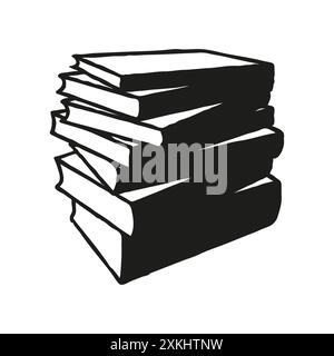 Das Symbol für den Stapel von Kritzelbüchern. Symbol für handgezeichnetes Buch, Tagebuch oder Notizbuch Stock Vektor