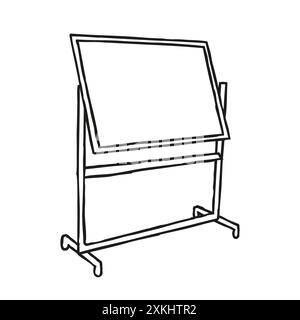 Schwarzes Schulbrett mit Doodle, einfaches Stilsymbol, handgezeichnet mit dünner Linie Stock Vektor