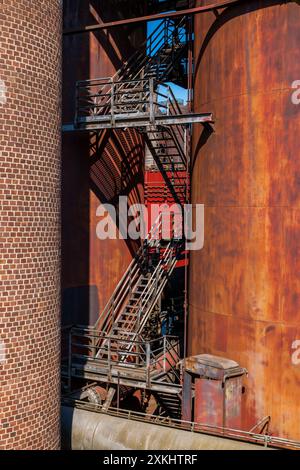 Blick auf das Völklinger Eisenwerk bei Saarbrücken Stockfoto