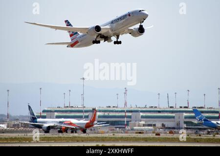 Fiumicino, Latium. Juli 2024. Airbus A350 American Airlines . Flugzeug zum Flughafen Fiumicino. Fiumicino (Italien), 23. Juli 2024. Quelle: massimo insabato/Alamy Live News Stockfoto