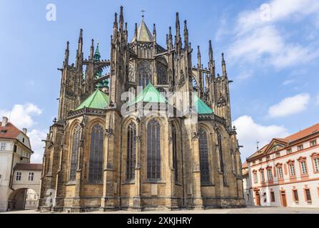 Die Metropolitan Cathedral der Heiligen Veit, Wenzel und Adalbert, eine katholische Metropolitan Kathedrale in Prag, die allgemein nur als St. Veit Cat bezeichnet wird Stockfoto