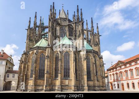 Die Metropolitan Cathedral der Heiligen Veit, Wenzel und Adalbert, eine katholische Metropolitan Kathedrale in Prag, die allgemein nur als St. Veit Cat bezeichnet wird Stockfoto