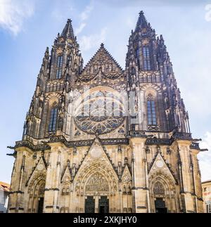 Die Metropolitan Cathedral der Heiligen Veit, Wenzel und Adalbert, eine katholische Metropolitan Kathedrale in Prag, die allgemein nur als St. Veit Cat bezeichnet wird Stockfoto