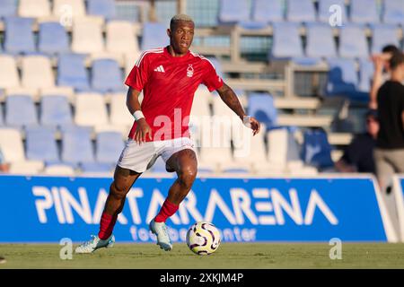 San Pedro Del Pinatar, Spanien. Juli 2024. MURCIA, SPANIEN - 23. JULI: Danilo of Nottingham Forest in Aktion während des Freundschaftsspiels zwischen Nottingham Forest und Millwall im Pinatar Arena Stadium am 23. Juli 2024 in Murcia, Spanien. (Foto von Francisco Macia/Photo Players Images/Magara Press) Credit: Magara Press SL/Alamy Live News Stockfoto