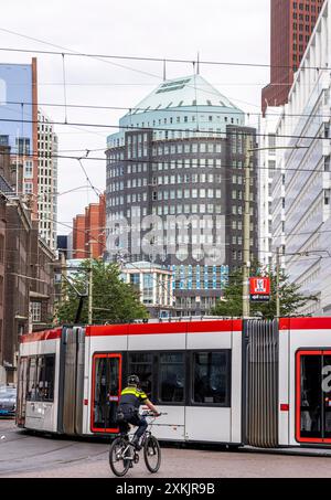 Grote Marktstraat, Einkaufsstraße, Straßenbahn, Fußgängerzone, in den Haag, Niederlande, Stockfoto