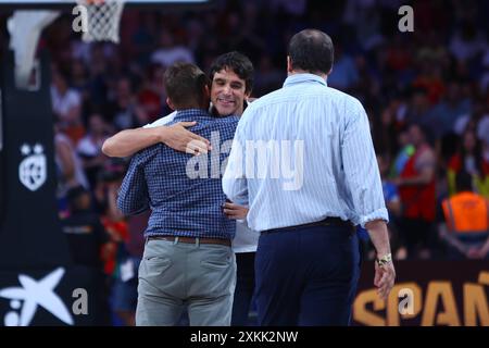 Madrid, Spanien. Juli 2024. Juli 2024; Wizink Center; Madrid; Spanien; Freundschaftsspiel; Olympische Spiele; Spanien gegen Puerto Rico; Basketball-freundliches Spiel vor den Olympischen Spielen Spanien gegen Puerto Rico 900/Cordon PRESS Credit: CORDON PRESS/Alamy Live News Stockfoto