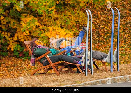 Halloween Dekoration im Schlepptau von Glen, White Mountains, Carroll County, New Hampshire, New England, Ostküste, USA Stockfoto