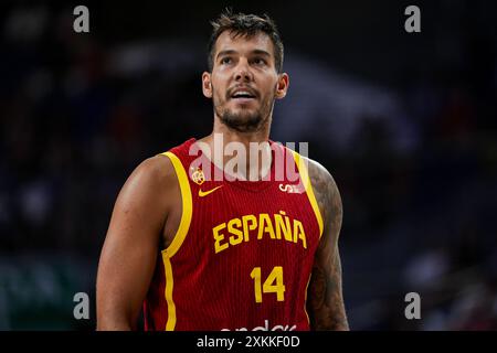 Willy Hernangomez aus Spanien wurde während des Basketball International Freundschaftsspiels zwischen Spanien und Puerto Rico am 23. Juli 2024 im Wizink Center in Madrid gesehen. Stockfoto