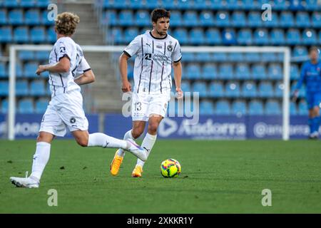 Andorra La Vella, Andorra: 23. Juli 2024: Adam Gabriel vom FC Midtjylland in der zweiten Phase der Qualifikation zur UEFA Champions League Stockfoto