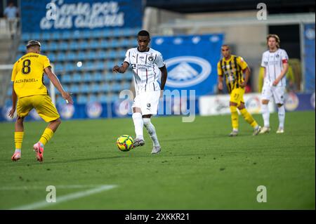 Andorra La Vella, Andorra: 23. Juli 2024: Denil Castillo vom FC Midtjylland in der zweiten Phase der Qualifikation zur UEFA Champions League Stockfoto