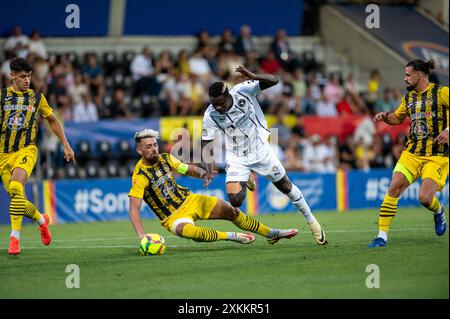 Andorra La Vella, Andorra: 23. Juli 2024: Franculino Dju vom FC Midtjylland in der zweiten Phase der Qualifikation zur UEFA Champions League Stockfoto