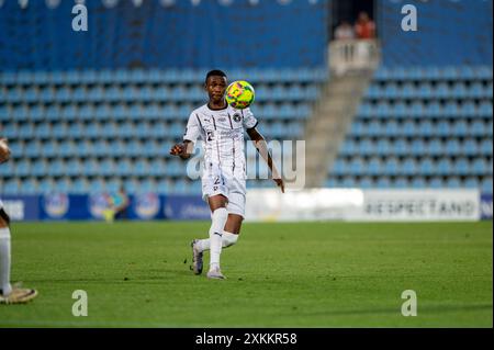 Andorra La Vella, Andorra: 23. Juli 2024: Denil Castillo vom FC Midtjylland in der zweiten Phase der Qualifikation zur UEFA Champions League Stockfoto