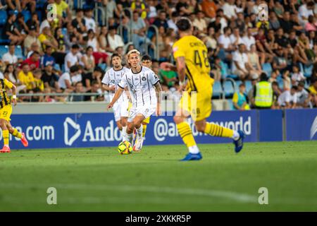 Andorra La Vella, Andorra: 23. Juli 2024: Kristoffer Askildsen vom FC Midtjylland in der zweiten Phase der Qualifikation zur UEFA Champions League Stockfoto