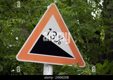 16.05.2023, Deutschland, , Berlin - Gefahrenzeichen Vorsicht - 13 Prozent Gefahr. 00S230516D194CAROEX.JPG [MODELLVERSION: NICHT ZUTREFFEND, EIGENSCHAFTSFREIGABE: NEIN Stockfoto