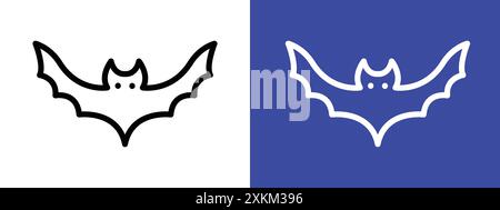 Bat Wing Symbol Logo Vektorumrandung in Schwarz-weiß Stock Vektor