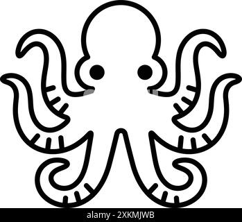 Ein Oktopus-Symbol im Linienstil. Stock Vektor