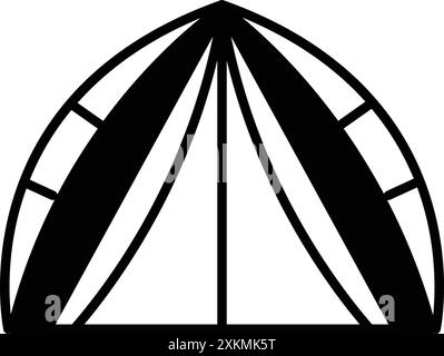Ein Camping-Zelt-Symbol im Linienstil. Stock Vektor