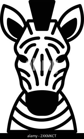 Ein Zebra in Linie Symbol Stil Stock Vektor