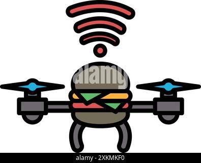 Eine Hamburger Drohne im Stil eines Ikonen Stock Vektor