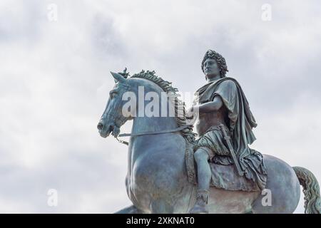 Lyon, Frankreich. Juni 2024. Reiterstatue von König Ludwig XIV. Von Frankreich von Francois-Frédéric Lemot im Jahre 1825 und in Place Bellecour installiert Stockfoto