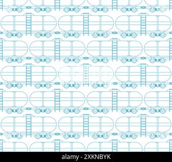 Nahtloses Design des Tankbahnwagens. Hintergrund des Wagengases Stock Vektor