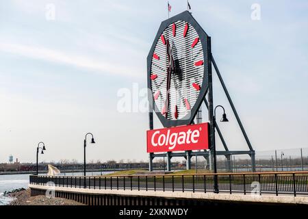 Colgate Uhr Colgate Uhr an der Küste des Hudson River. Jersey City, New Jersey, USA. Jersey City Shore New Jersey Vereinigte Staaten von Amerika Copyright: XGuidoxKoppesxPhotox Stockfoto
