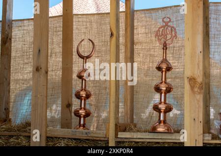 Osmanische Halbmond Symbol aus Metall. Islamischen Halbmond Symbol Stockfoto