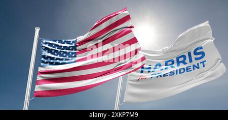 Kamala Harris 2024 Logo-Flagge der Präsidentschaftskampagne Stockfoto