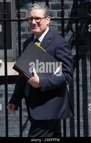 London, Großbritannien. Juli 2024. Der britische Premierminister Sir Keir Starmer verlässt die Downing Street für PMQs. Quelle: Justin Ng/Alamy Live News. Stockfoto