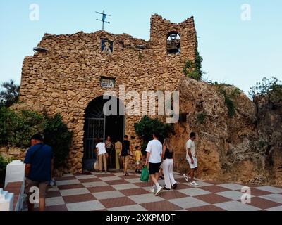 Mijas Pueblo, Málaga, Spanien - 20. Juli 2024: Kapelle der Virgen de la Peña. Stockfoto