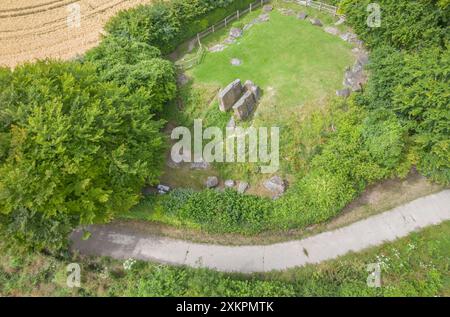 Die Coldrum Long barrow ist eine lange barrow in der Nähe des Dorfes Trottiscliffe in kent Stockfoto