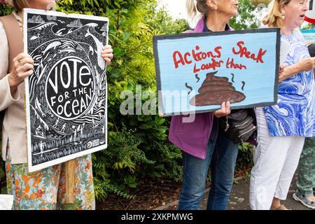 South West Water Protest, Peninsula Business Park, Exeter U. K am 24. Juli 2024 Stockfoto