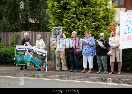 South West Water Protest, Peninsula Business Park, Exeter U. K am 24. Juli 2024 Stockfoto