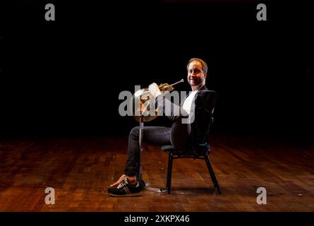 Fleix Klieser französischer Hornspieler aus Deutschland. Stockfoto