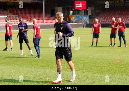 Deventer, Niederlande. Juli 2024. DEVENTER, Stadion de Adelaarshorst, 24.07.2024, Saison 2024/2025, Qualifikation für die UEFA Conference League. Während des Match Training/Pressekonferenz GA Eagles - SK Brann, GA Eagles Spieler Victor Edvardsen Credit: Pro Shots/Alamy Live News Stockfoto