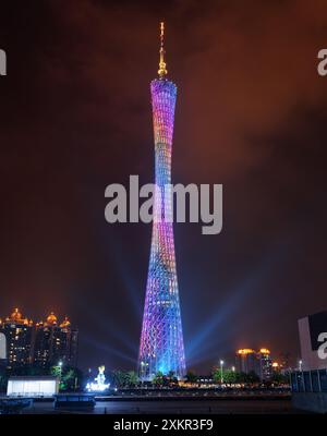 Wunderschöner Blick auf den Canton Tower in Guangzhou, Chin Stockfoto