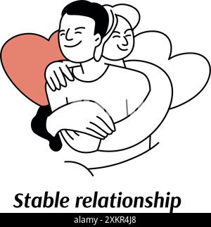 Illustration des Konzepts der stabilen Beziehung Stock Vektor